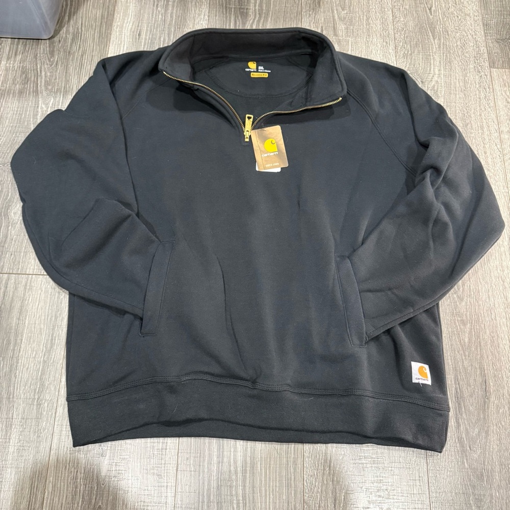 New Carhartt Black Half-Zip Sweatshirt new with tags men’s xxl